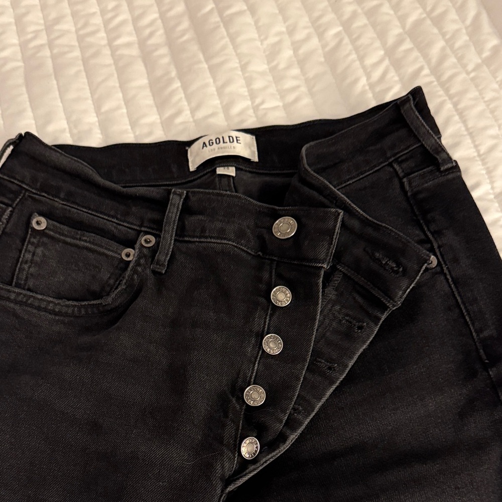 Agolde Charcoal Button-Fly Jeans